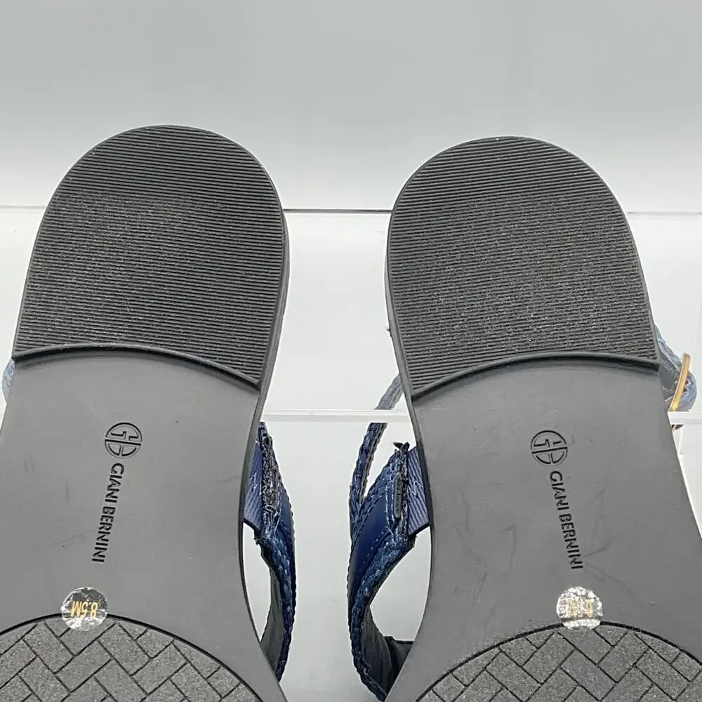 NEW Giani Bernini Women’s Nayelli Thong Flat Sandals Navy Size 8.5M